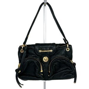Botkier Bianca Bella Baguette Shoulder Bag Vintage Y2K Black Leather Turnlock